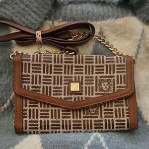 Brown and Gold Patterned Women's Bag